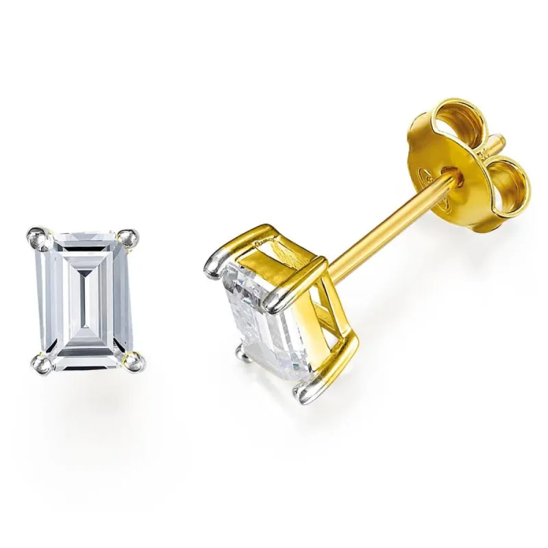 0.50 Carat Emerald Cut Stud Earrings sold by Tru Diamonds