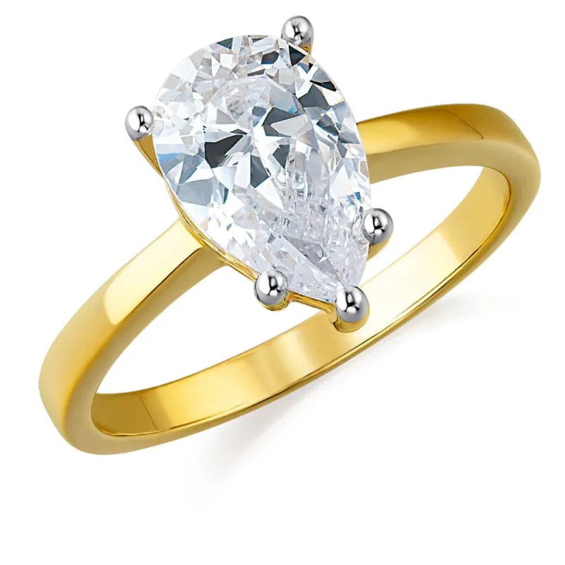 Pear Cut Solitaire Ring sold by Tru Diamonds