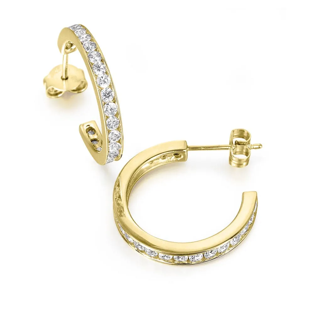 Gleaming Semi-Hoop Earrings sold by Tru Diamonds