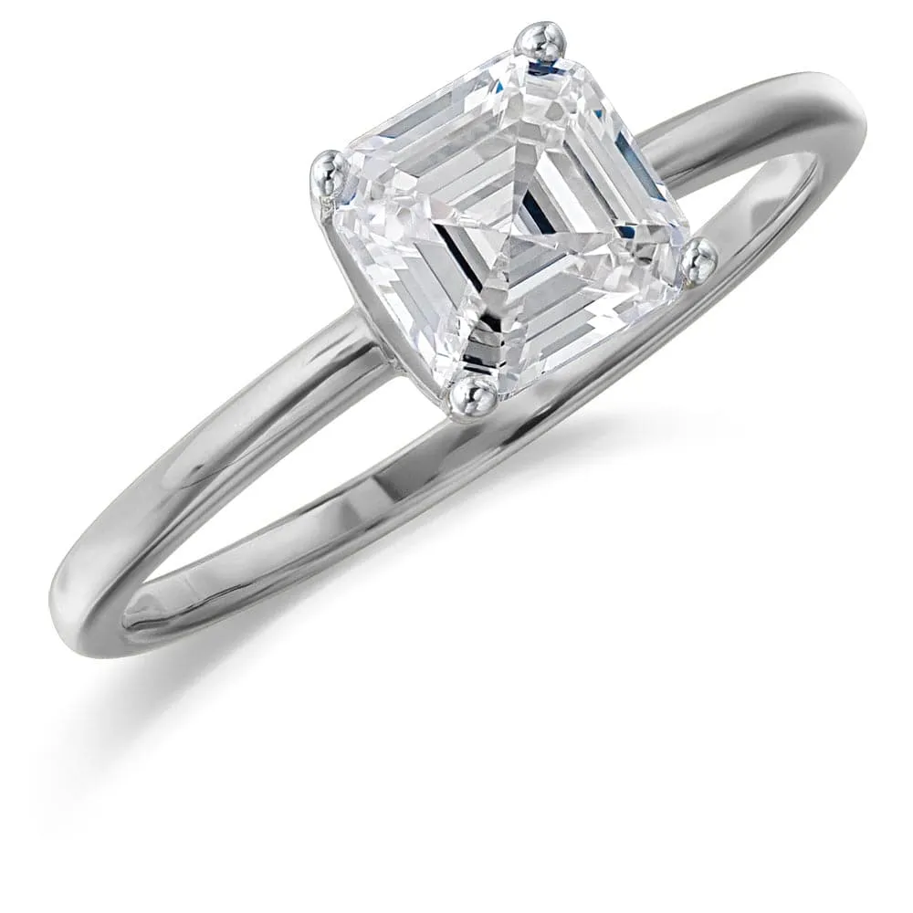1 Carat Asscher Cut Solitaire Ring sold by Tru Diamonds product image thumbnail 2