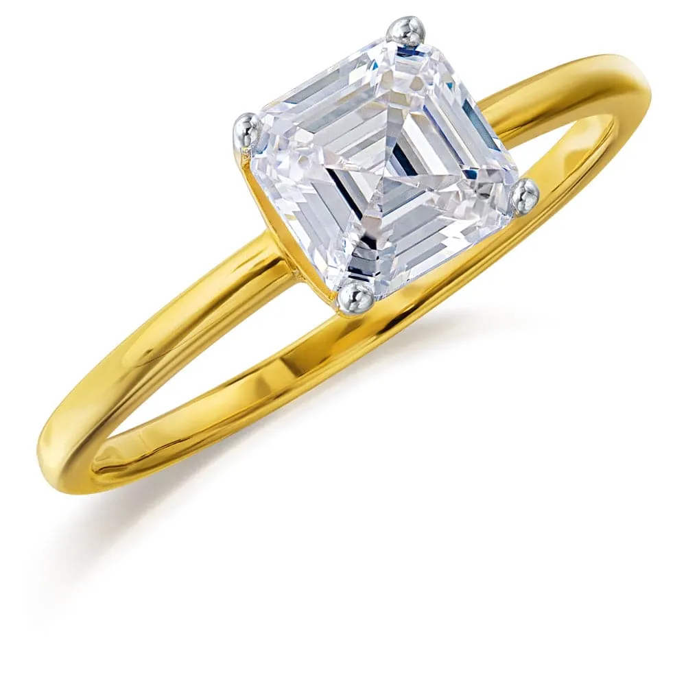 1 Carat Asscher Cut Solitaire Ring sold by Tru Diamonds