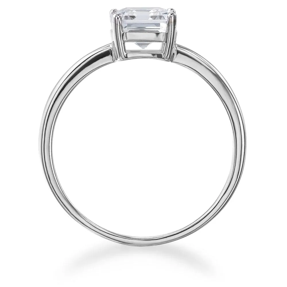 1 Carat Asscher Cut Solitaire Ring sold by Tru Diamonds product image thumbnail 4