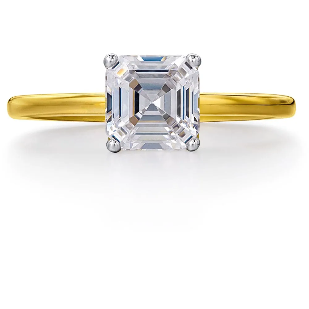1 Carat Asscher Cut Solitaire Ring sold by Tru Diamonds product image thumbnail 5