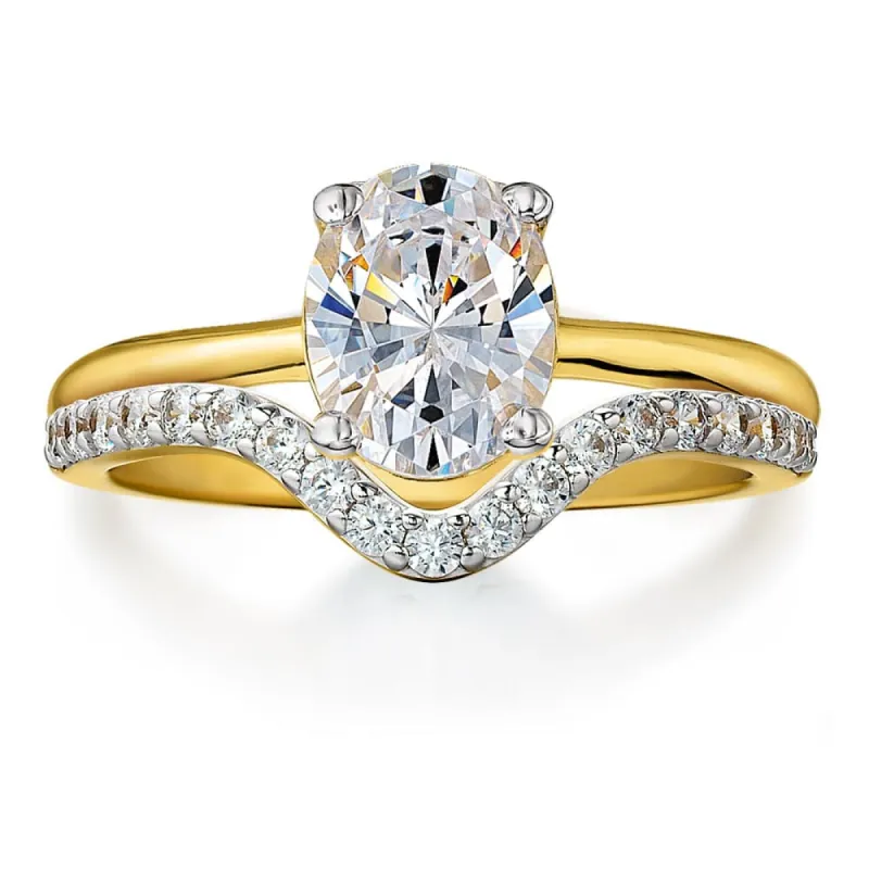 Oval Cut Solitaire Ring Set sold by Tru Diamonds