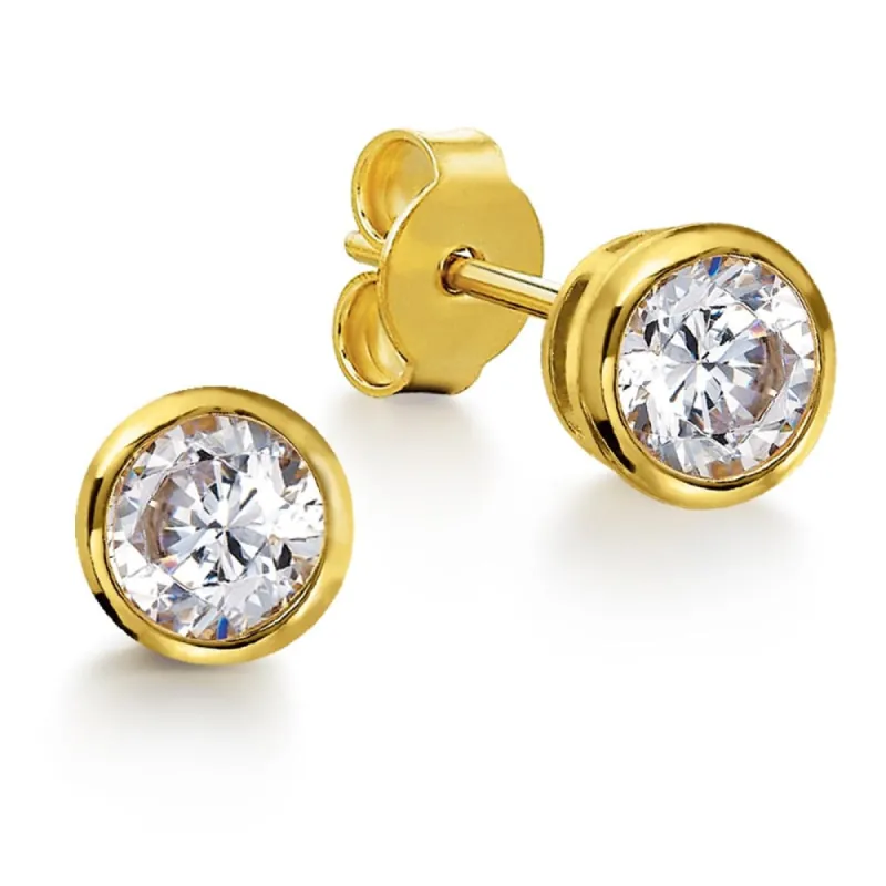 2 ct. t.w. Bezel Solitaire Studs sold by Tru Diamonds