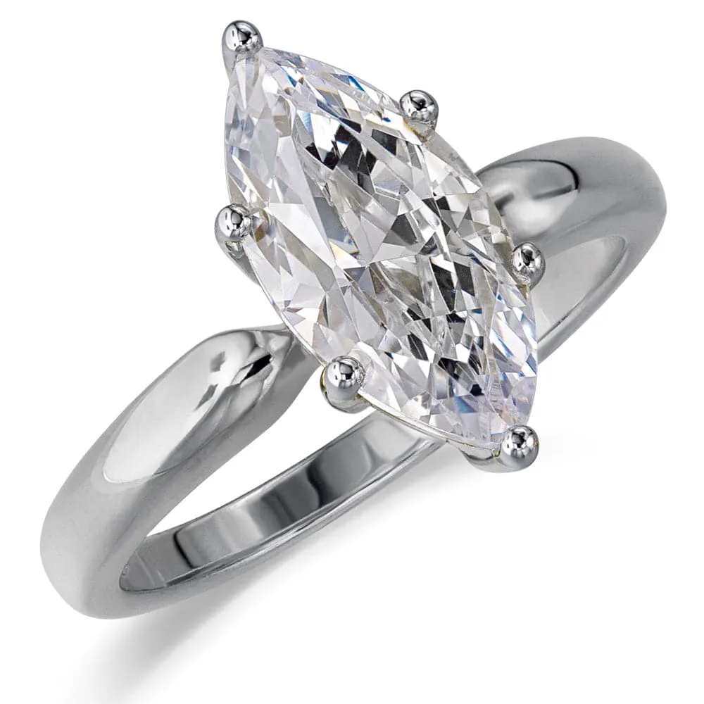 2 Carat Marquise Solitaire Ring sold by Tru Diamonds product image thumbnail 2