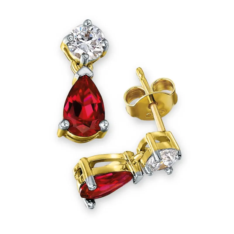 Tru-Ruby Teardrop Earrings sold by Tru Diamonds