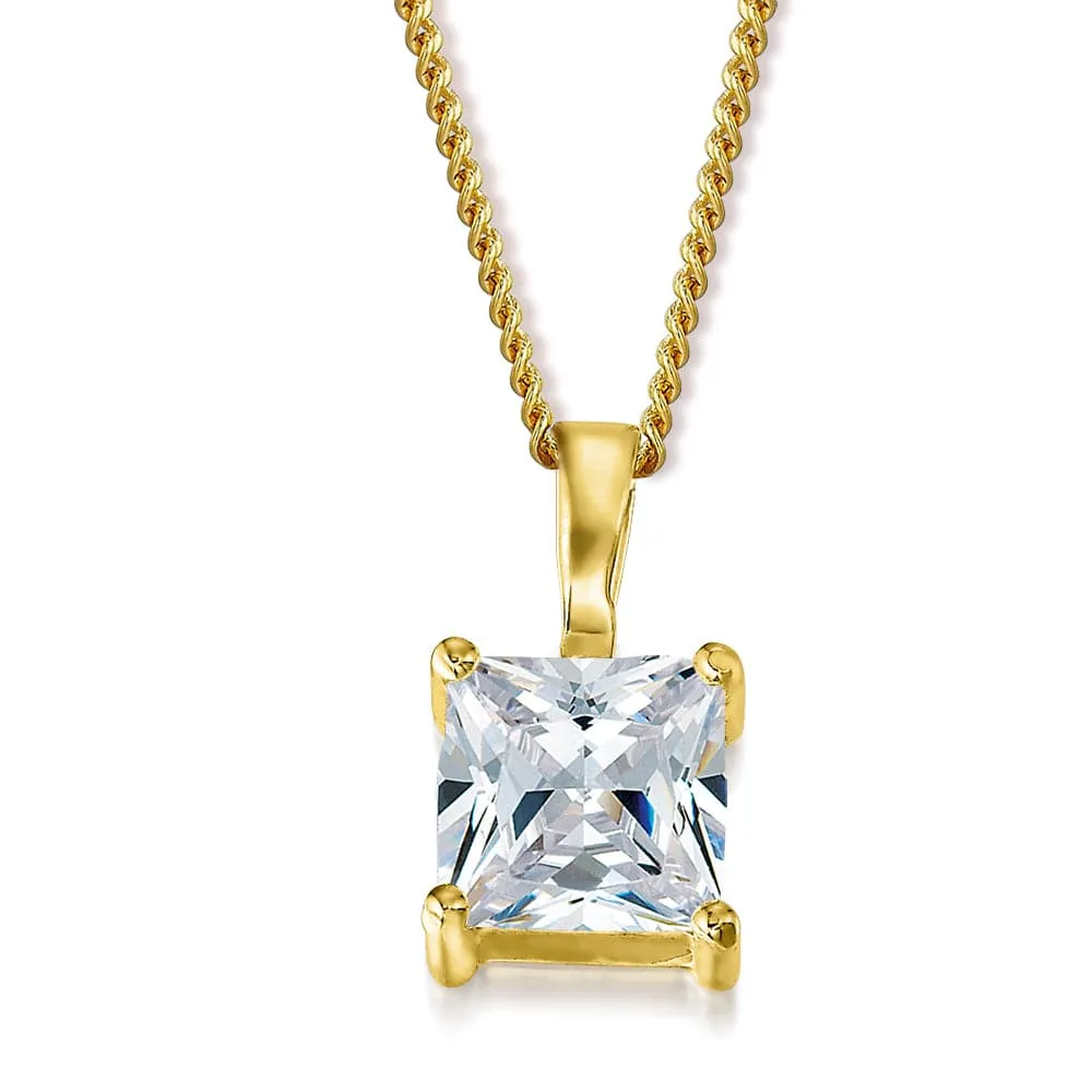 2 Carat Princess Cut Solitaire Pendant sold by Tru Diamonds