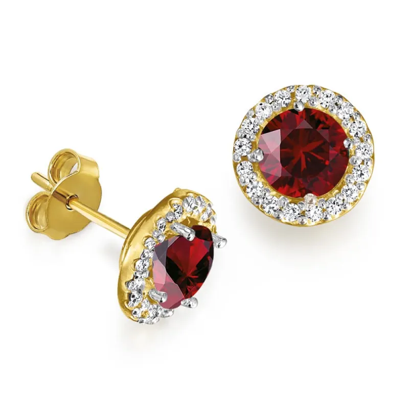 Tru-Ruby Posh Halo Earrings sold by Tru Diamonds