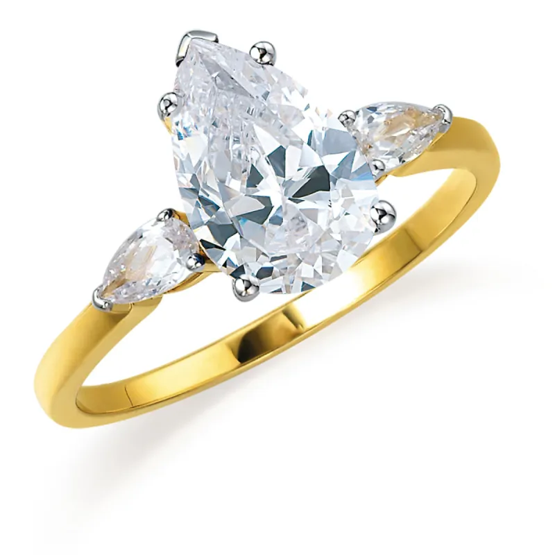 Mia Pear Cut Trilogy Ring sold by Tru Diamonds