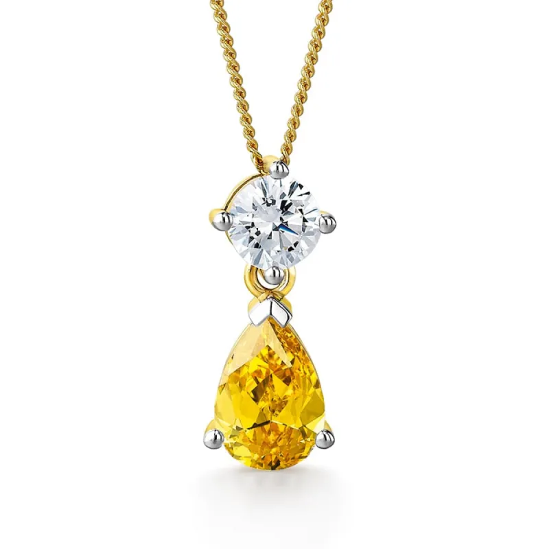Yellow Teardrop Pendant sold by Tru Diamonds