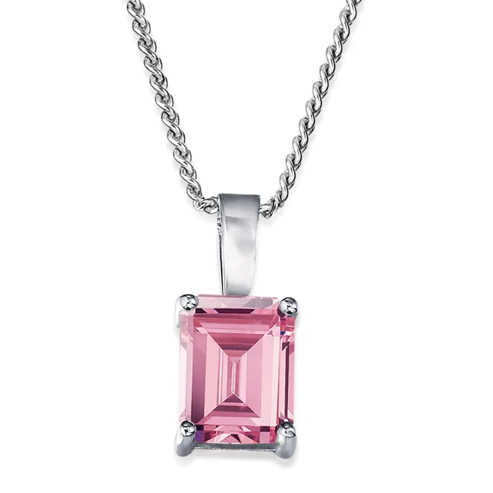Pink Emerald Cut Pendant sold by Tru Diamonds product image thumbnail 2