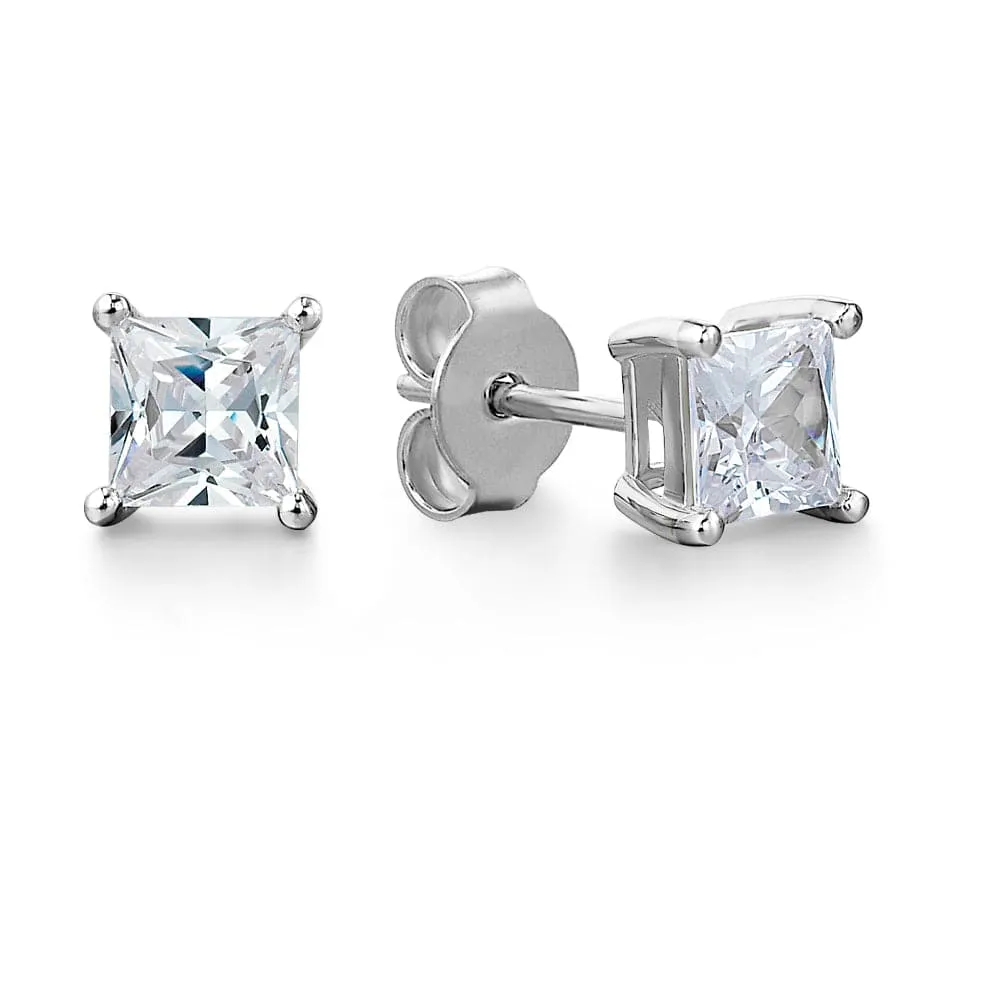 0.75 Carat Princess Cut Earrings sold by Tru Diamonds product image thumbnail 2