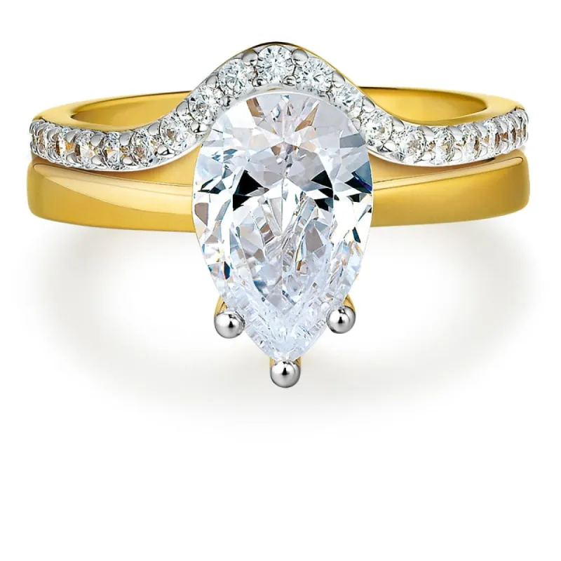 Pear Cut Solitaire Ring Set sold by Tru Diamonds