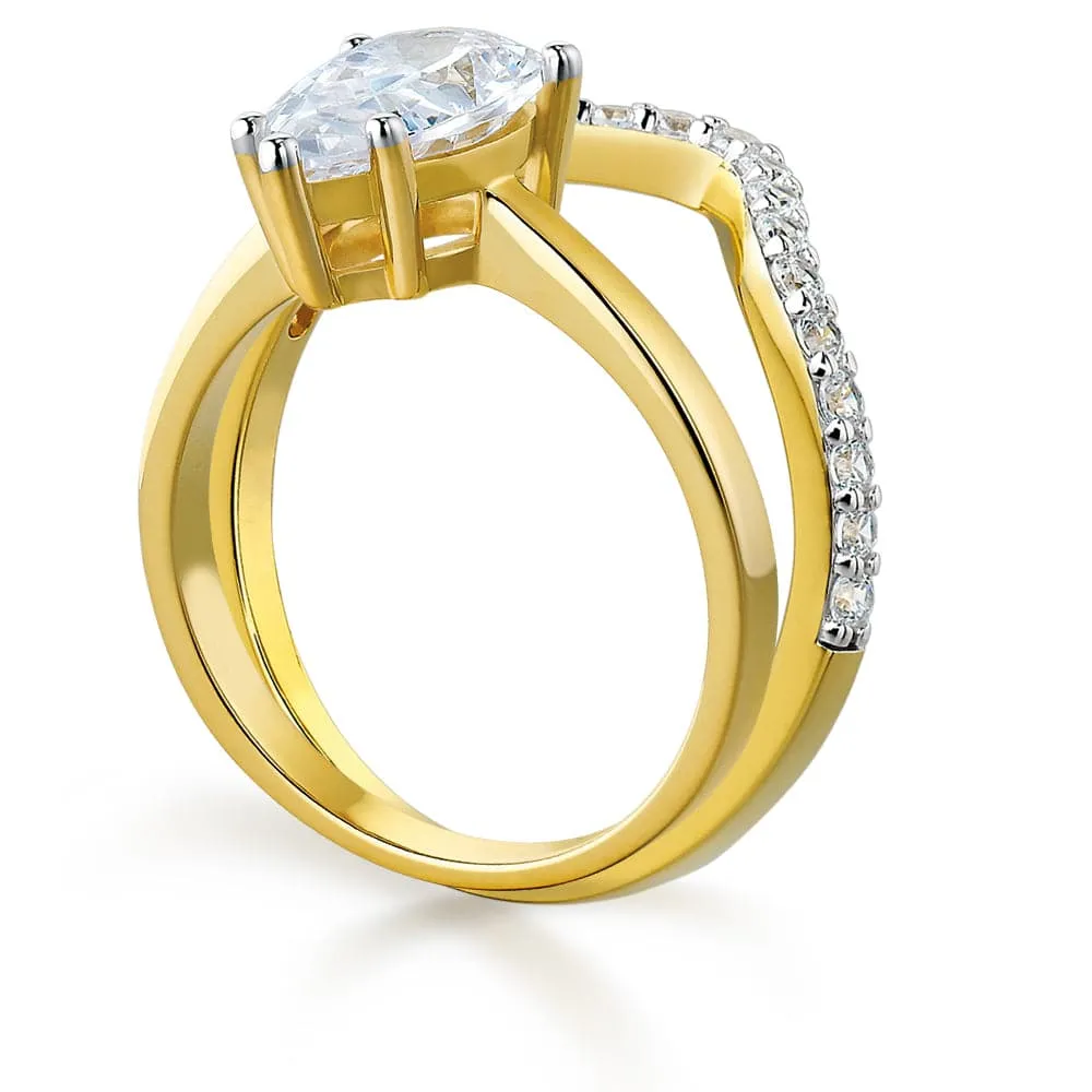 Pear Cut Solitaire Ring Set sold by Tru Diamonds product image thumbnail 2