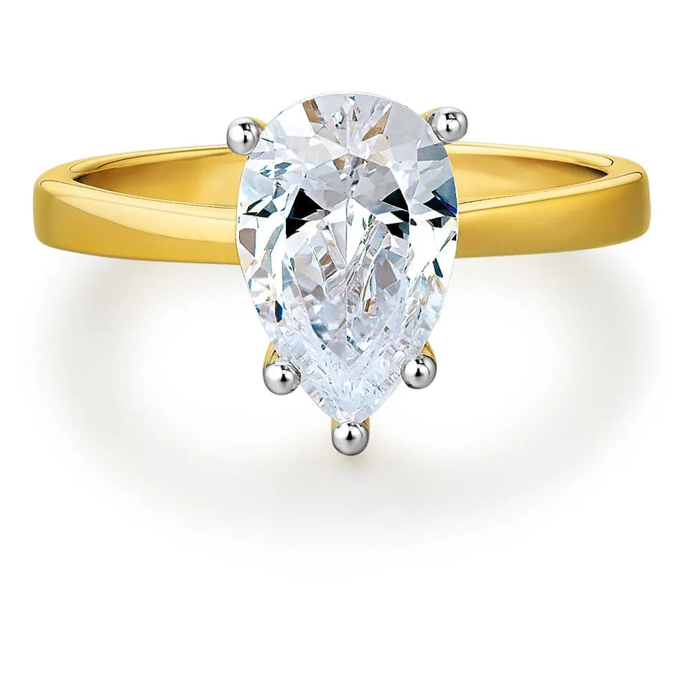 Pear Cut Solitaire Ring Set sold by Tru Diamonds product image thumbnail 3