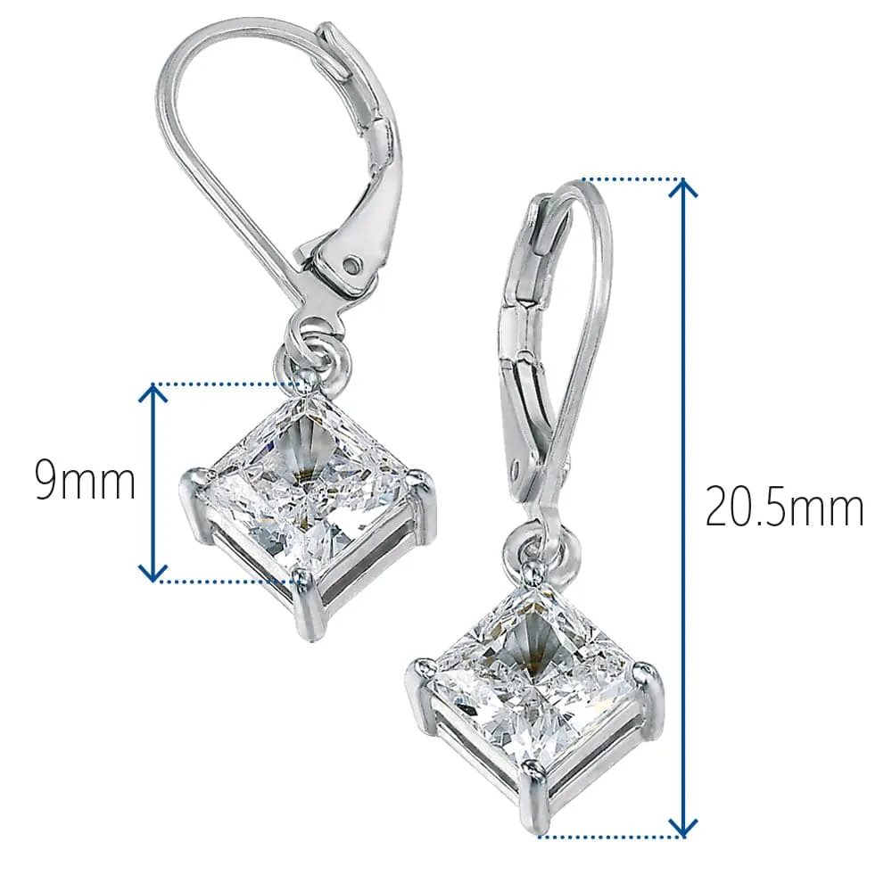 1.25 Carat Princess Cut Drop Earrings sold by Tru Diamonds product image thumbnail 4
