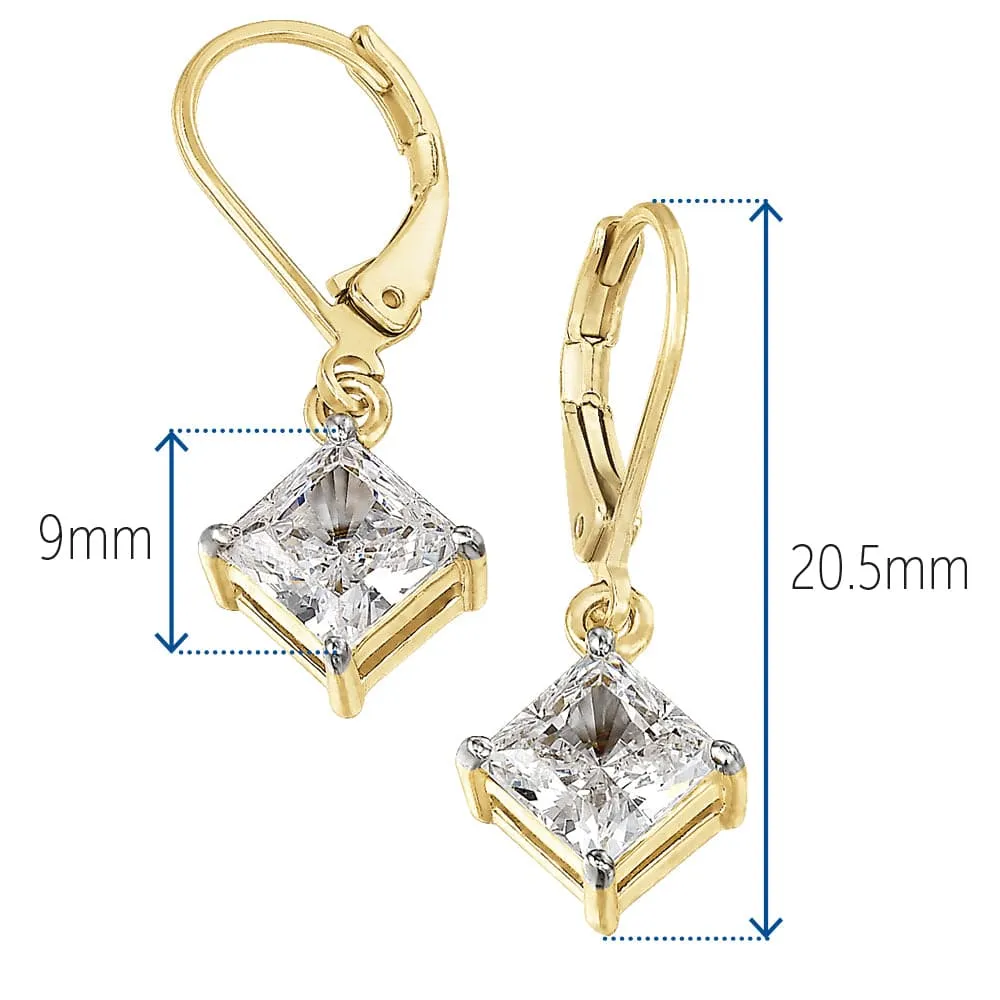 1.25 Carat Princess Cut Drop Earrings sold by Tru Diamonds product image thumbnail 3