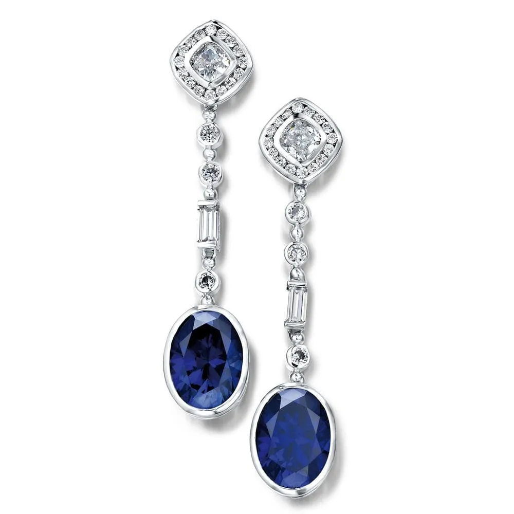 Decadent Drop Tru-Sapphire Earrings sold by Tru Diamonds product image thumbnail 2