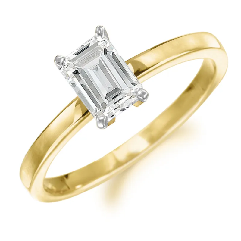 1 Carat Emerald Cut Solitaire Ring sold by Tru Diamonds