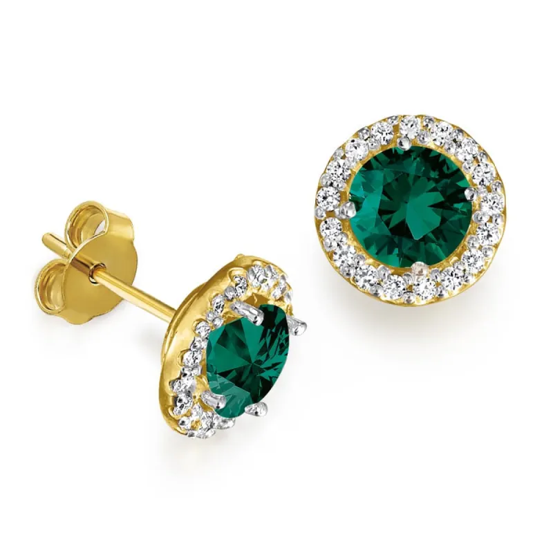 Tru-Emerald Posh Halo Earrings sold by Tru Diamonds