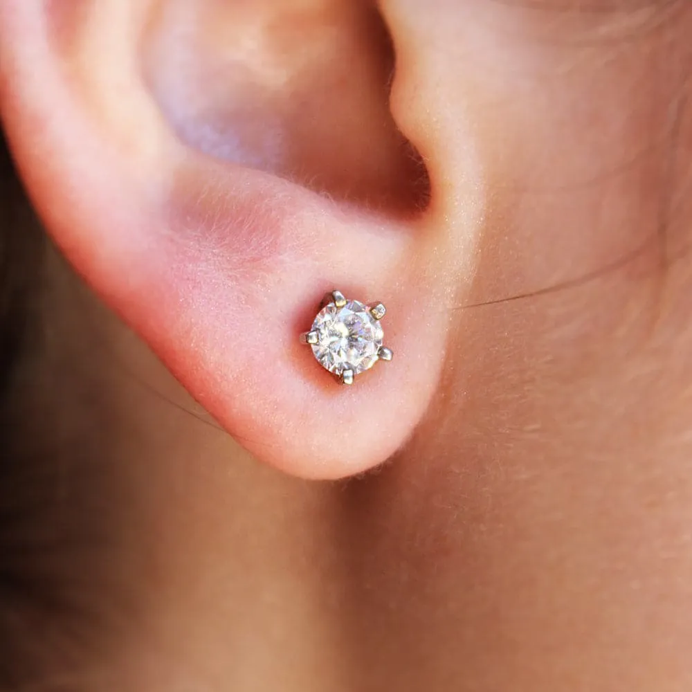 1 Carat Tiffany Style Stud Earrings sold by Tru Diamonds product image thumbnail 3