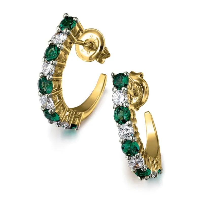 Tru-Emerald Crescent Earrings sold by Tru Diamonds