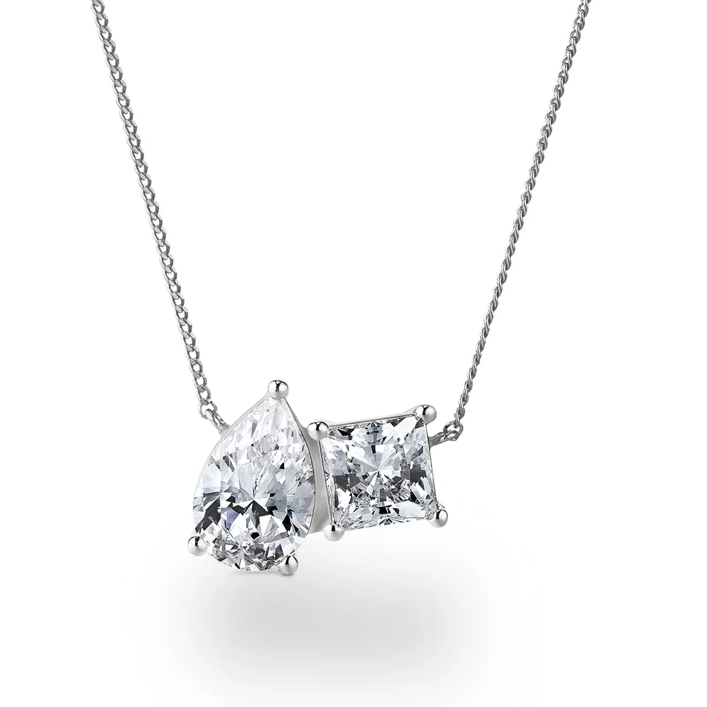 Toi et Moi Pear and Princess Cut Necklace sold by Tru Diamonds product image thumbnail 2