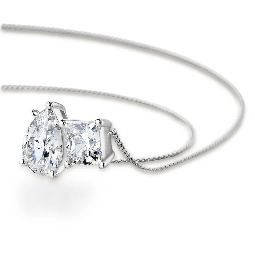 Toi et Moi Pear and Princess Cut Necklace sold by Tru Diamonds product image thumbnail 3