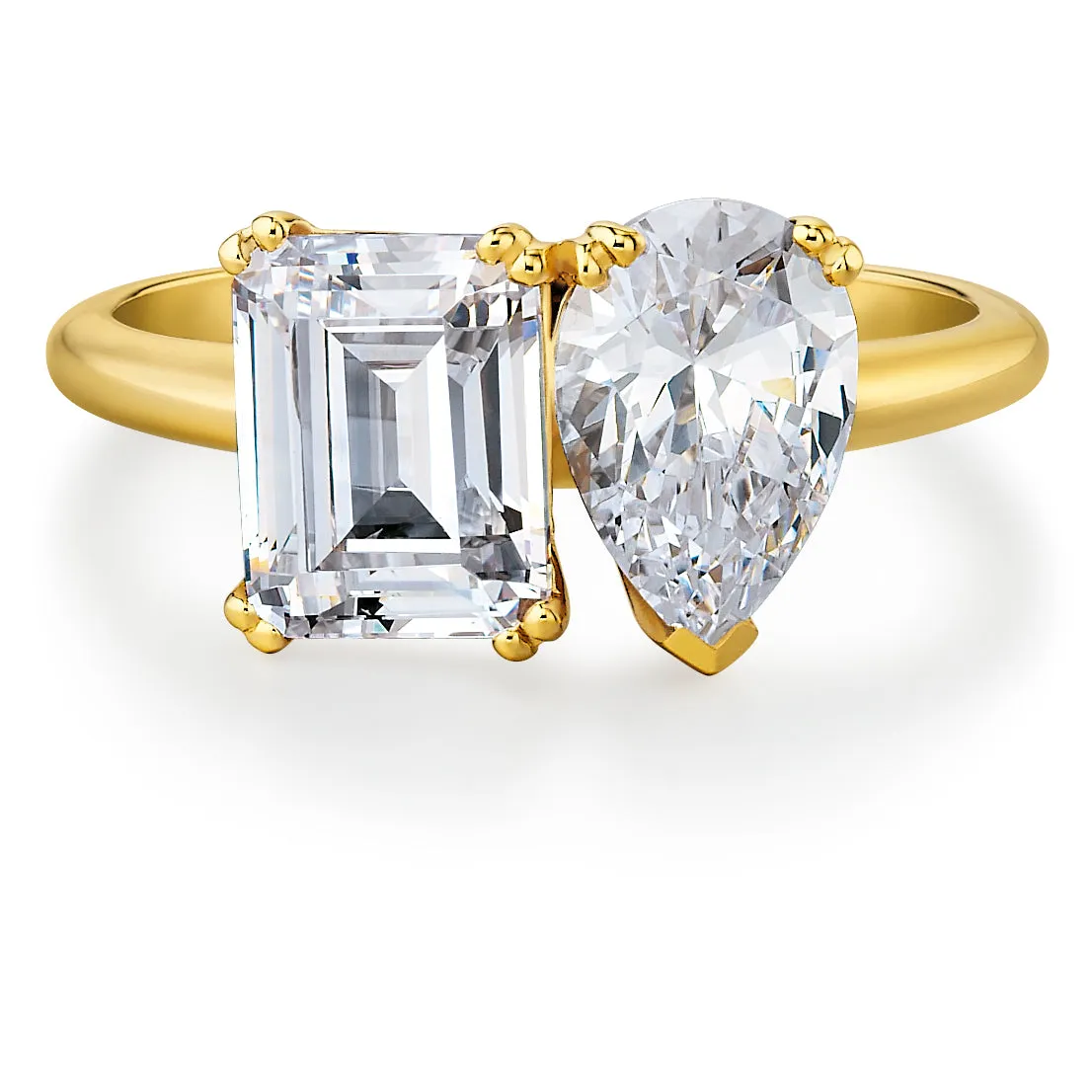 Toi et Moi Pear and Emerald Cut Ring sold by Tru Diamonds product image thumbnail 5