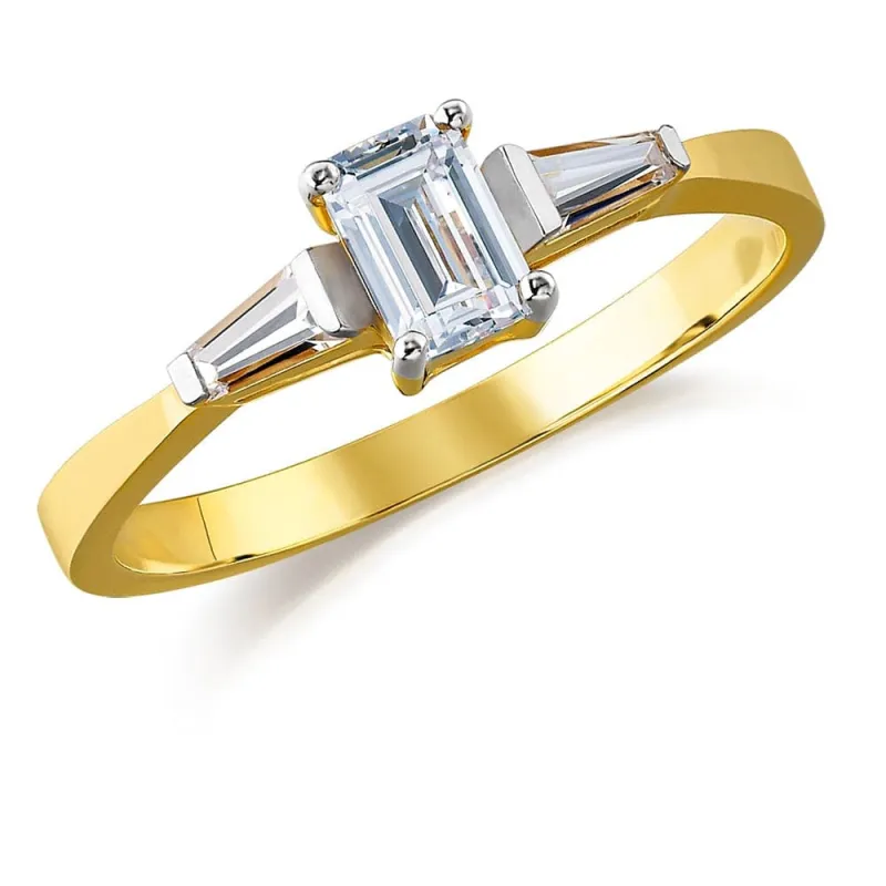 0.8 ct t.w. Emerald & Baguette Cut Ring sold by Tru Diamonds