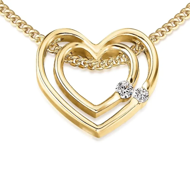 Double Heart Pendant sold by Tru Diamonds