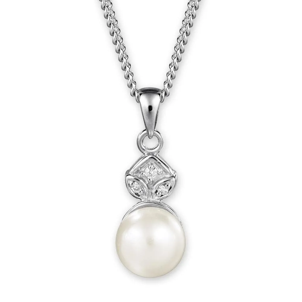 0.06 ct. t.w. Exquisite Pearl Pendant sold by Tru Diamonds product image thumbnail 2