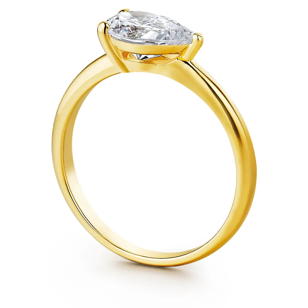 2 Carat East-West Pear Ring sold by Tru Diamonds product image thumbnail 2