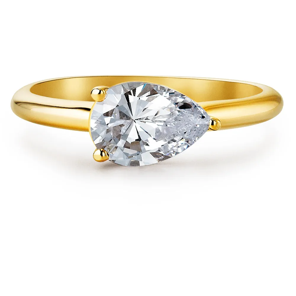 2 Carat East-West Pear Ring sold by Tru Diamonds product image thumbnail 3