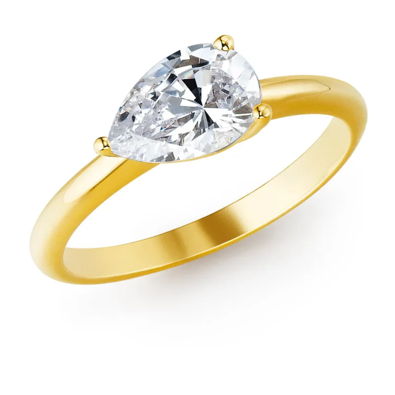 2 ct. East-West Pear Ring sold by Tru Diamonds