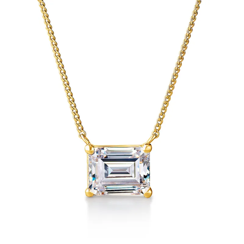 2 Carat East-West Emerald Cut Necklace sold by Tru Diamonds