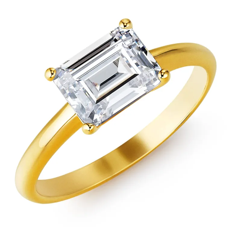 2 Carat East-West Emerald Cut Ring sold by Tru Diamonds