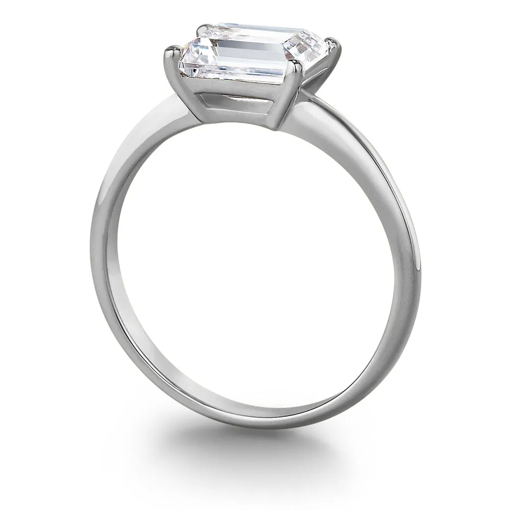 2 Carat East-West Emerald Cut Ring sold by Tru Diamonds product image thumbnail 4
