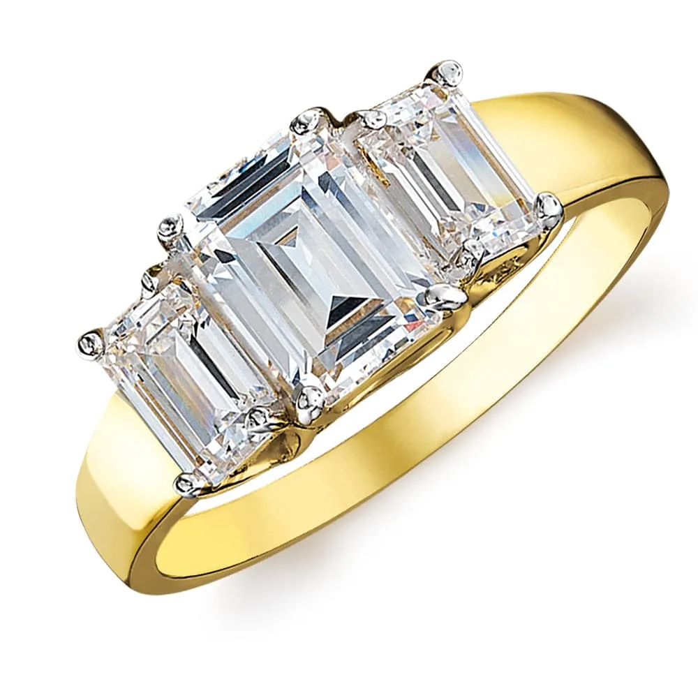 5.8 ct. t.w. Emerald Cut Trilogy Ring sold by Tru Diamonds