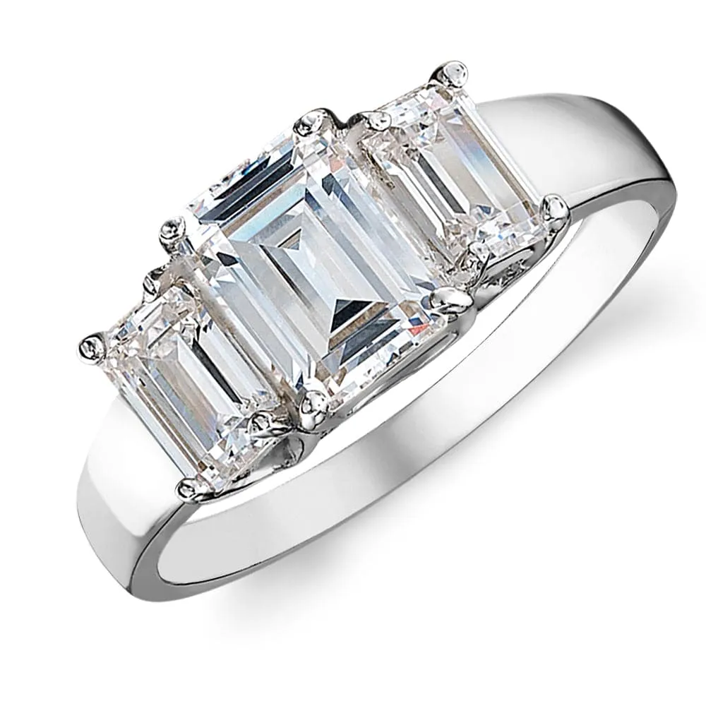 5.8 ct. t.w. Emerald Cut Trilogy Ring sold by Tru Diamonds product image thumbnail 3