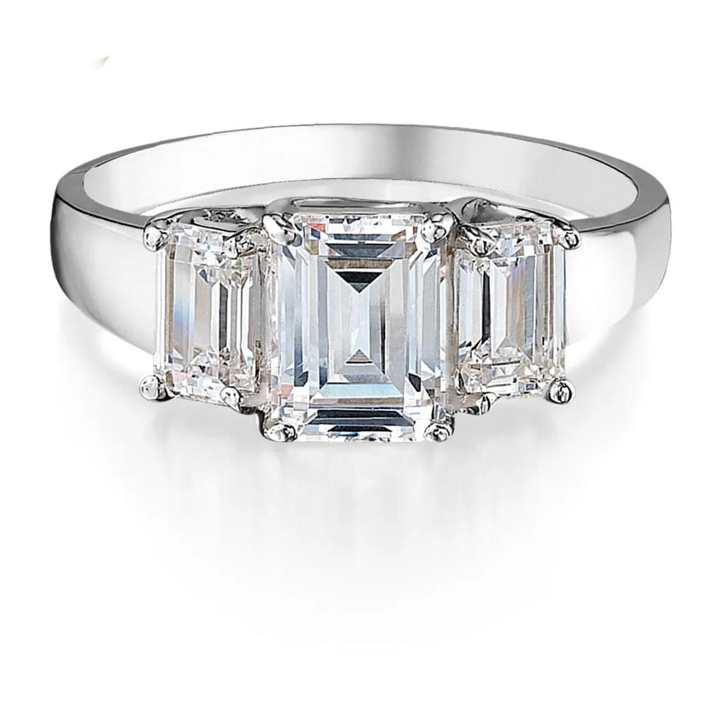 5.8 ct. t.w. Emerald Cut Trilogy Ring sold by Tru Diamonds product image thumbnail 4