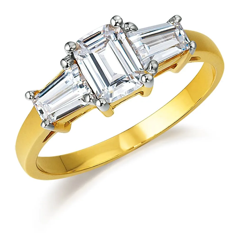 Emerald Cut Trilogy Ring sold by Tru Diamonds