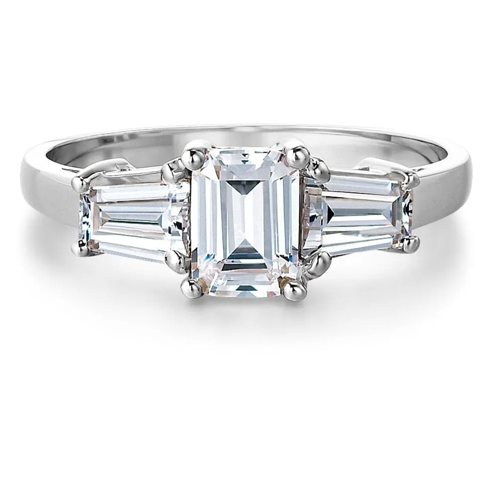 Emerald Cut Trilogy Ring sold by Tru Diamonds product image thumbnail 4