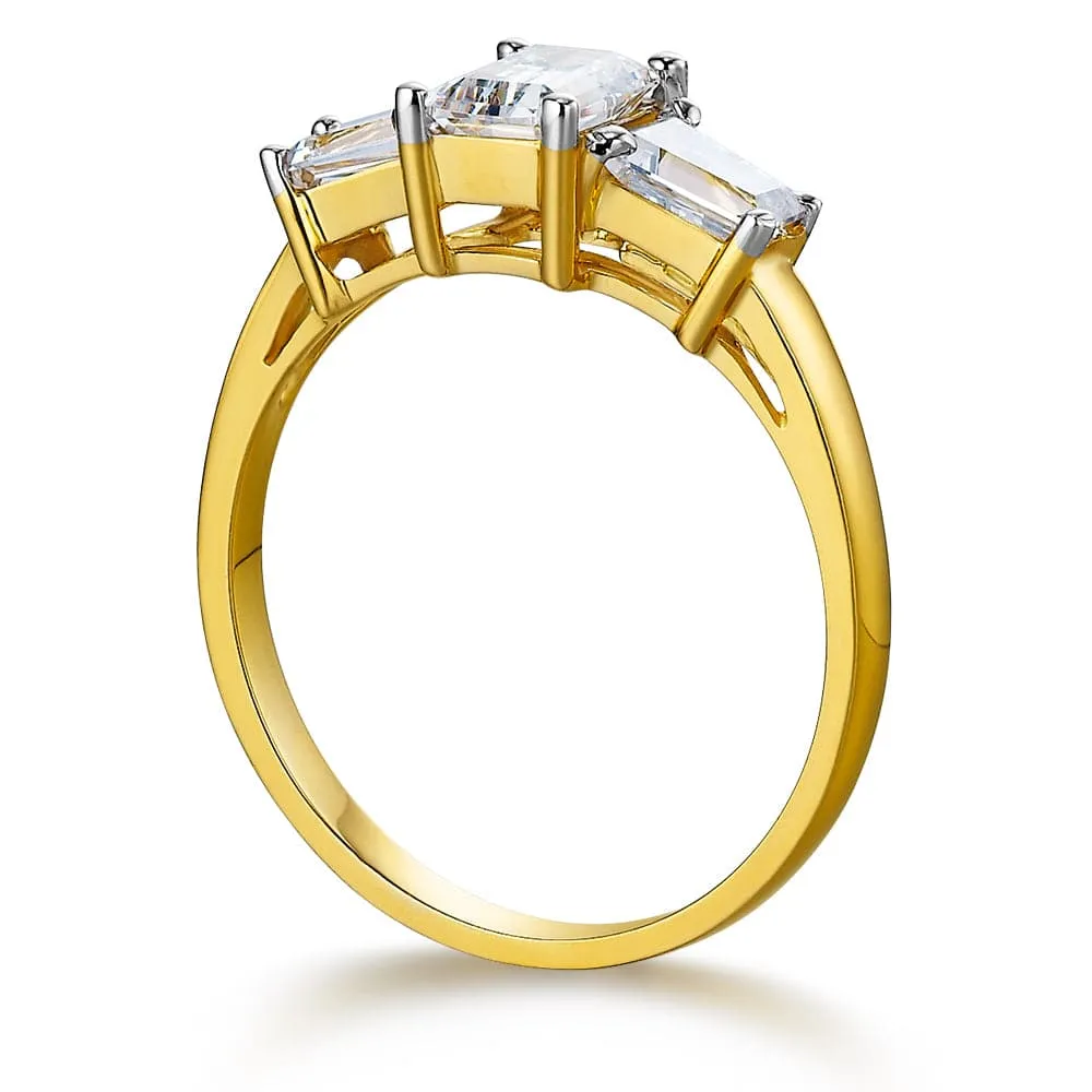 Emerald Cut Trilogy Ring sold by Tru Diamonds product image thumbnail 5