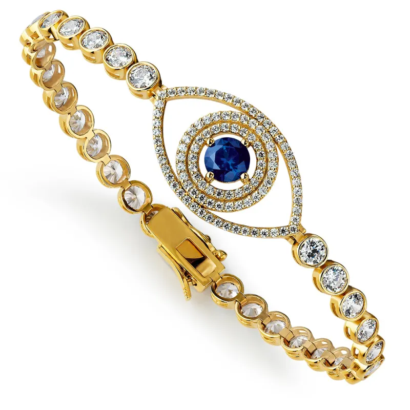 Tru Sapphire Double Halo Tennis Bracelet sold by Tru Diamonds