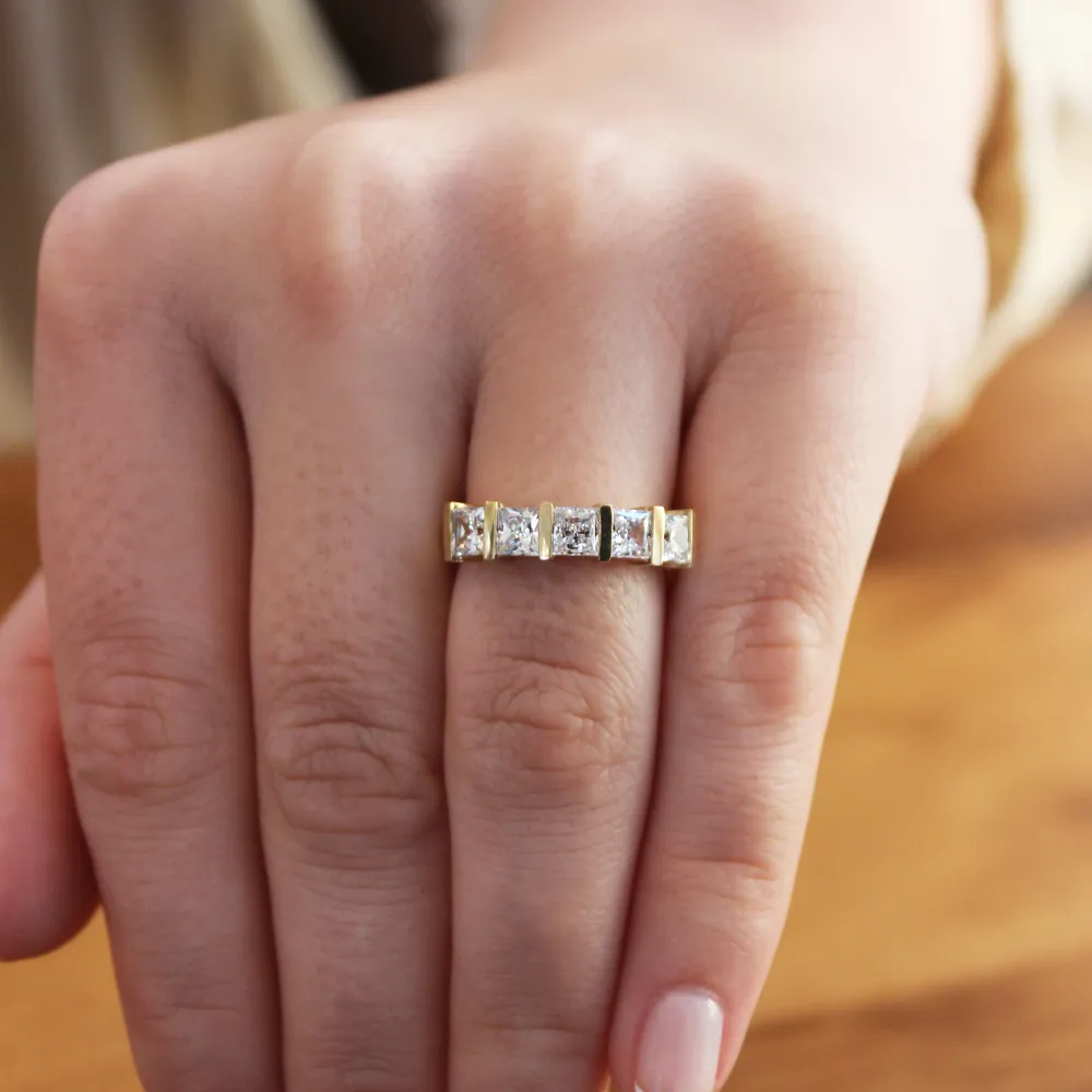 5-Stone Princess Eternity Ring sold by Tru Diamonds product image thumbnail 2