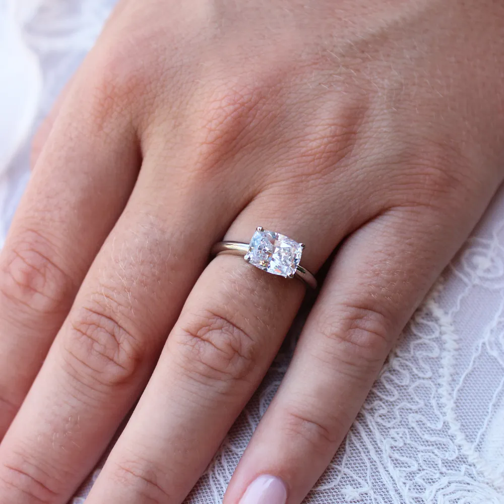 2 Carat East-West Cushion Ring sold by Tru Diamonds product image thumbnail 2