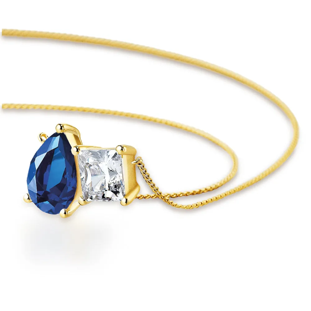 Toi et Moi Tru Sapphire and Princess Necklace sold by Tru Diamonds product image thumbnail 3