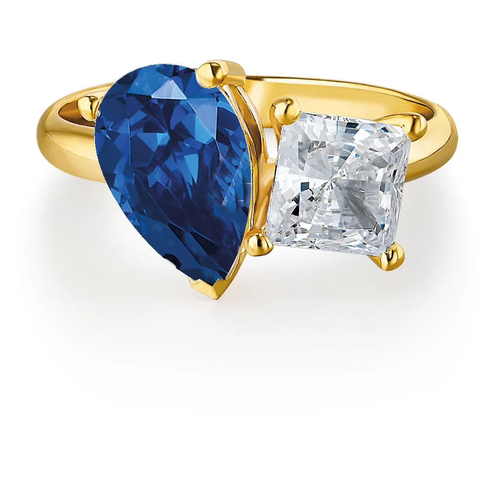 Toi et Moi Tru Sapphire and Princess Cut Ring sold by Tru Diamonds product image thumbnail 4
